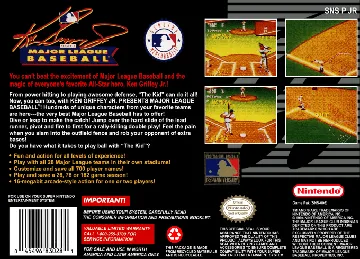 Ken Griffey Jr. Presents Major League Baseball (USA) (Rev 1) box cover back